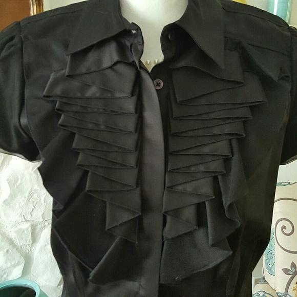 ANTONIO MELANI Tops - ANTONIO MELANI BLACK COTTON BLOUSE/TOP SIZE S NWT